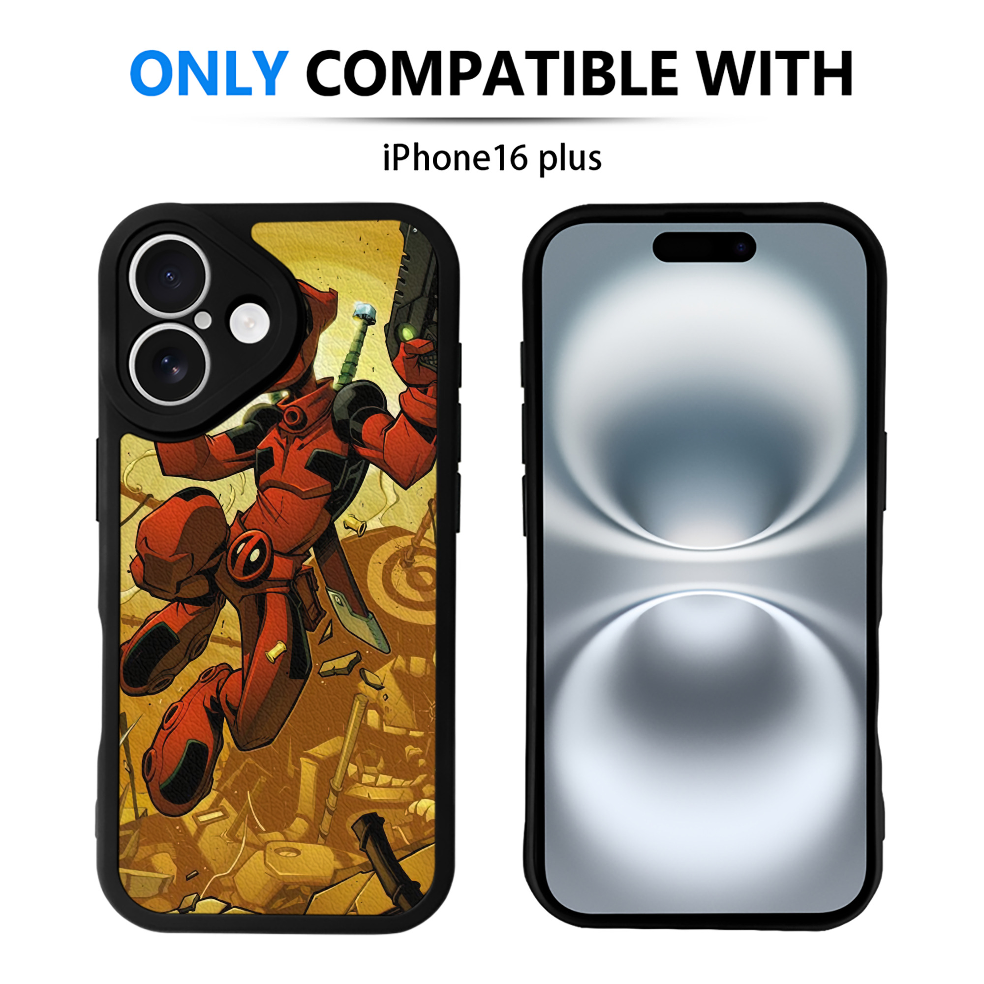 （画像用） Deadpool デッドプール 【iPhone 16シリーズ対応】シリコンスマホケース（レザー調） 材質：シリコン